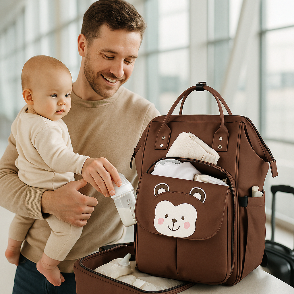 Sac à langer café singe