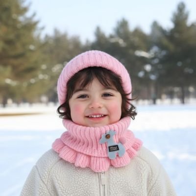 Tour de cou enfant éléphant rose