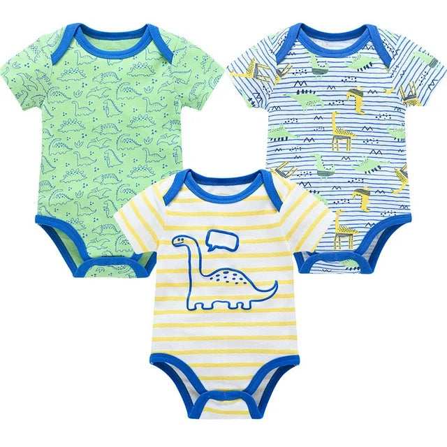 Body bébé garcon léger bleu-vert-jaune