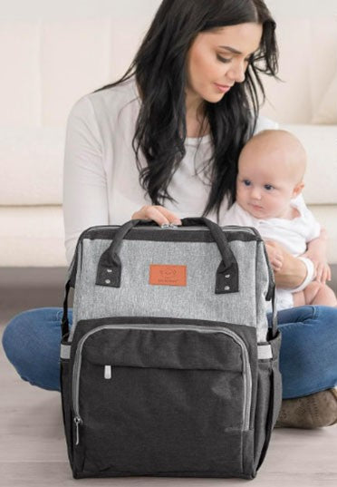 Sac à langer multifonction noir et gris