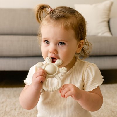 Anneau de dentition moderne beige