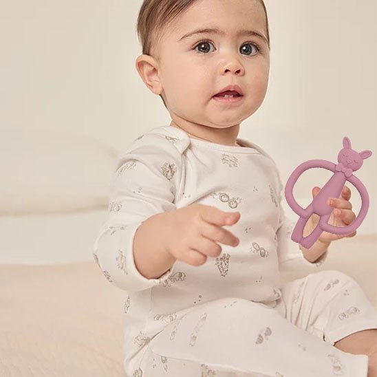 Anneau de dentition moderne rose