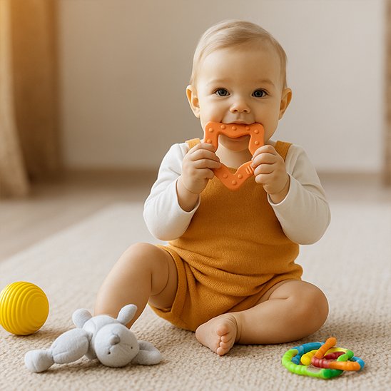 Anneau de dentition orange terracotta