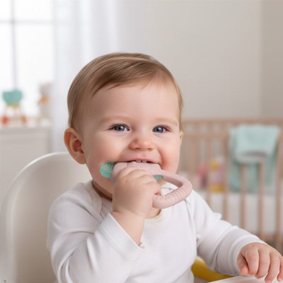 Anneau de dentition rose foncé