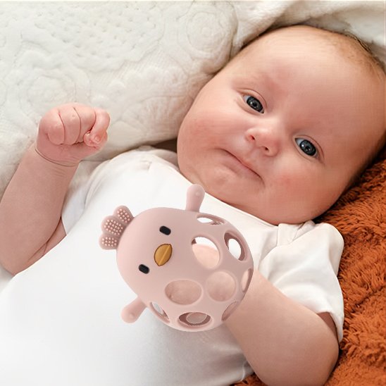 Anneau de dentition rose terre