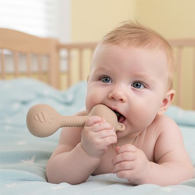 Anneau de dentition taupe