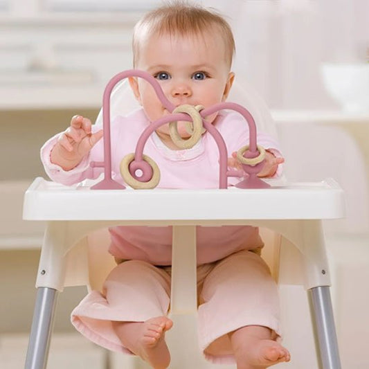 Anneau de dentition ventouse rose