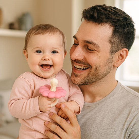 Anneau dentition bébé rose