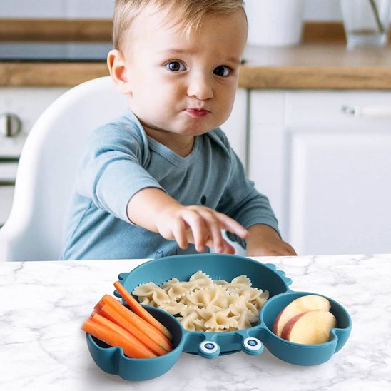 Assiette bebe crabe bleu
