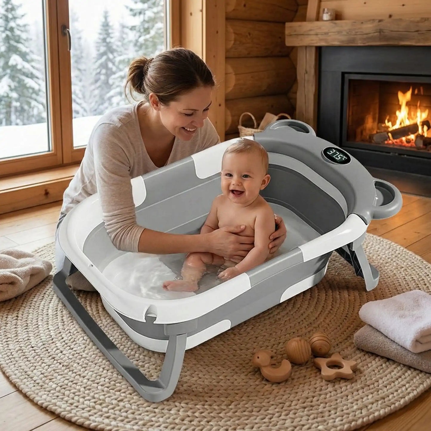 Bain bébé portable grsi-blanc