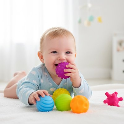 Balle sensorielle bébé colorés