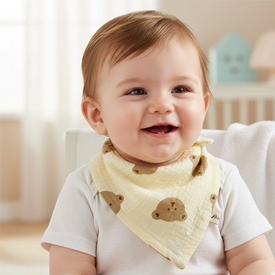 Bavoir bandana triangulaire ours