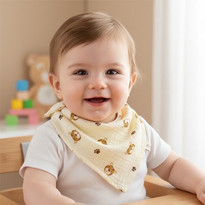 Bavoir bandana triangulaire tigre