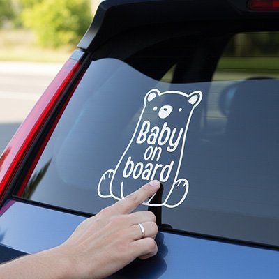 Bébé à bord​ voyagement ourson blanc