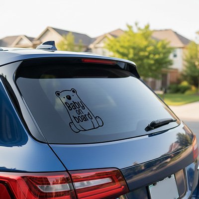 Bébé à bord​ voyagement ourson noir 