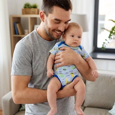 Body bébé garçon Dino bleu