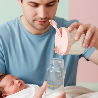 Boite doseuse lait rose bébé