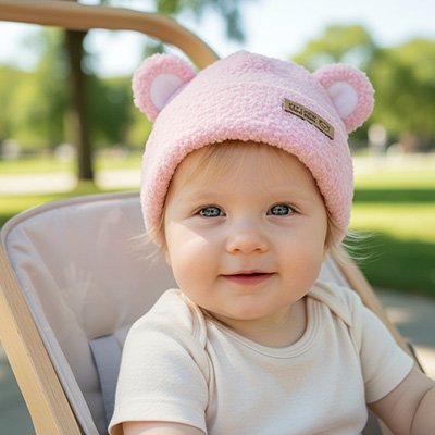 Bonnet bebe Teddy rose