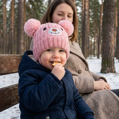Bonnet bebe avec pompons rose