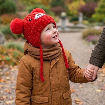 Bonnet bebe avec pompons rouge