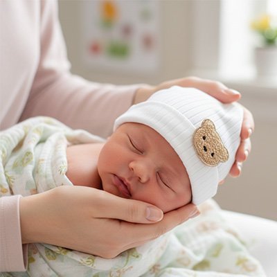Bonnet bebe blanc léger