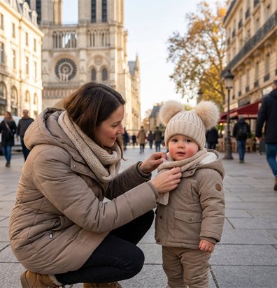 Bonnet bebe chaud et doux beige