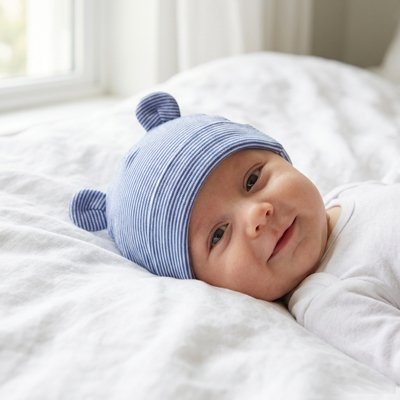 Bonnet bebe léger bleu