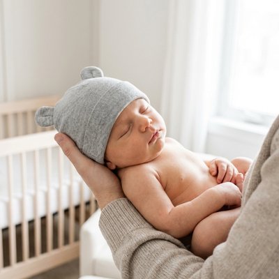 Bonnet bebe léger gris