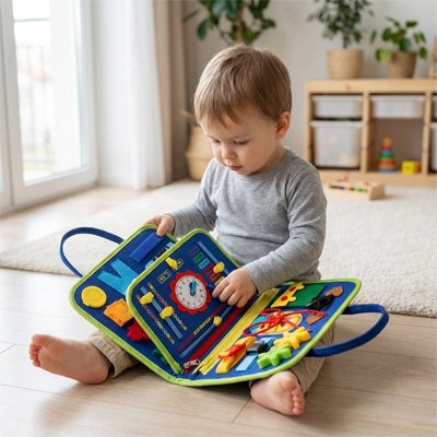 Busy board bebe voyagement bleu