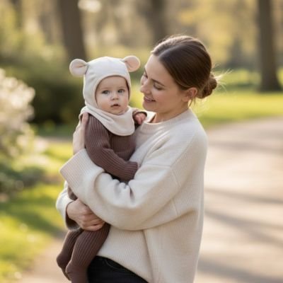 Cagoule pour bebe beige