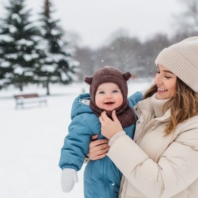 Cagoule pour bebe marron 