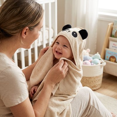 Cape de bain bébé polyvalent panda