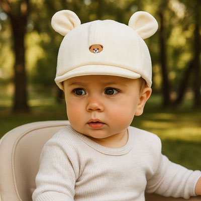 Casquette bebe blanc crème 