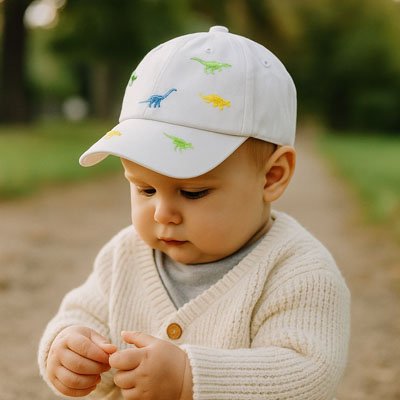Casquette bebe dino Blanc