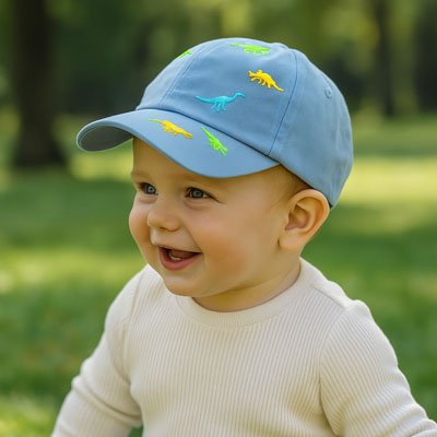 Casquette bebe dino Bleu