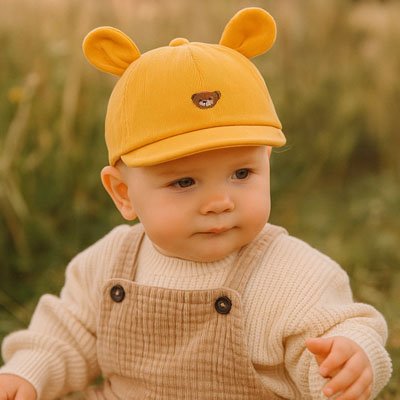 Casquette bebe jaune miel