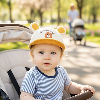 Casquette bebe ourson jaune