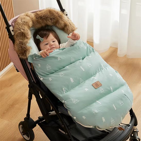 Chancelière poussette imperméable douillet bleue