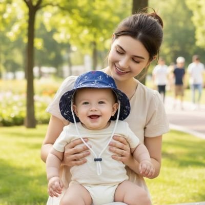 Chapeau bebe bleu ancre