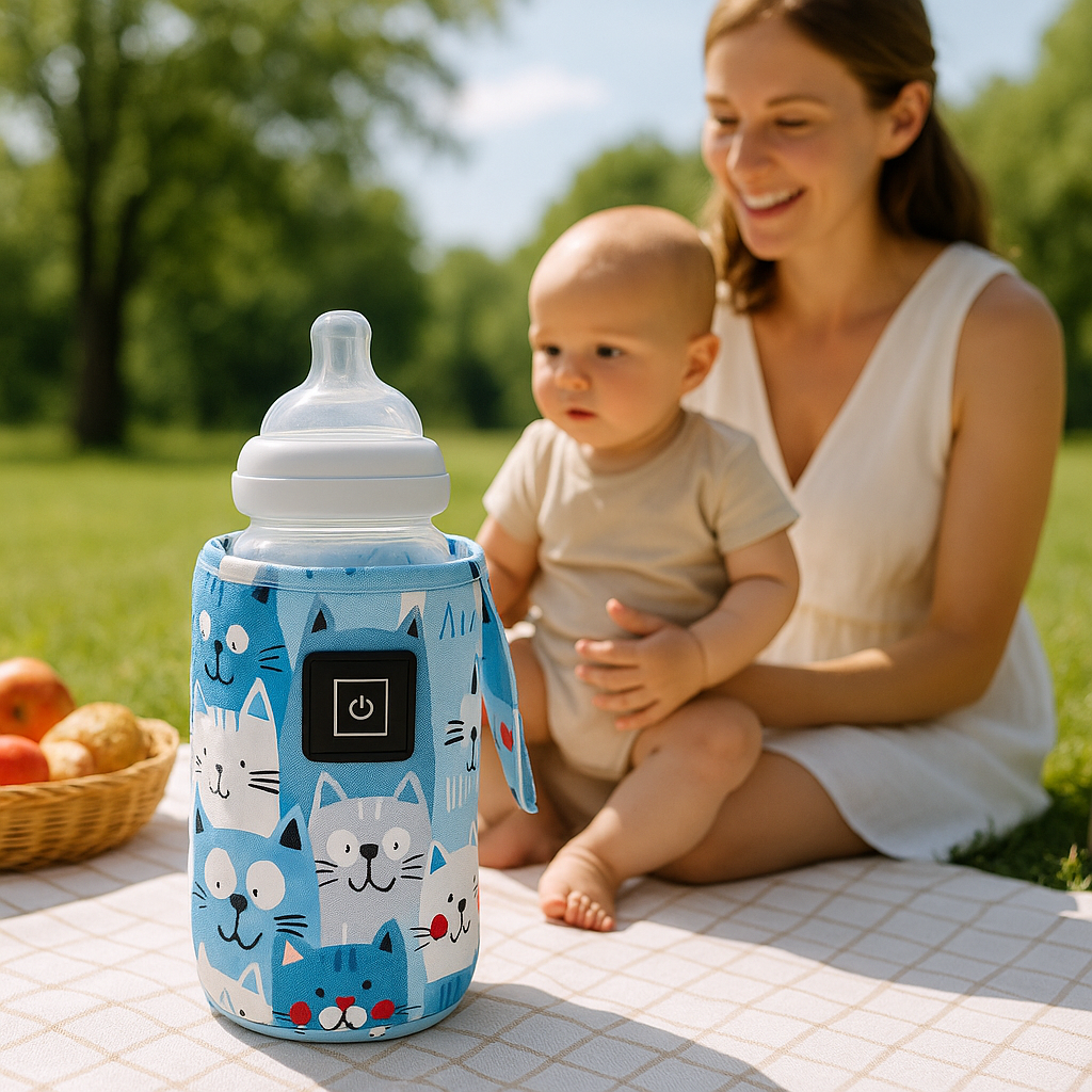 Chauffe biberon portable bleu