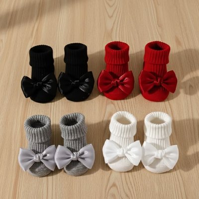 Chaussette bebe a nœud douce et extensible