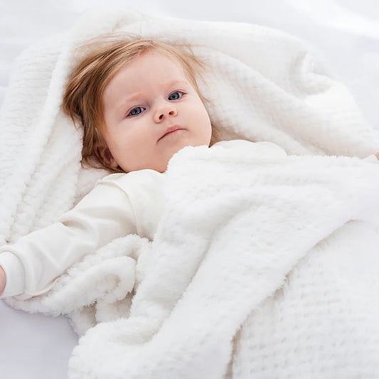 Couverture bébé 100% coton blanc