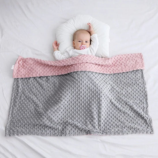 Couverture bébé Douce et Bio Gris-Rose
