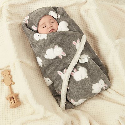 couverture bébé douce et chaude grise