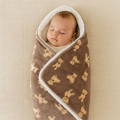 couverture bébé douce et chaude marron