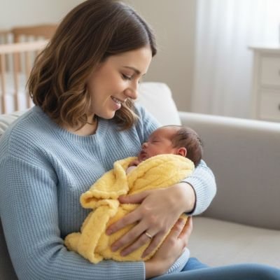 Couverture bébé jaune banane