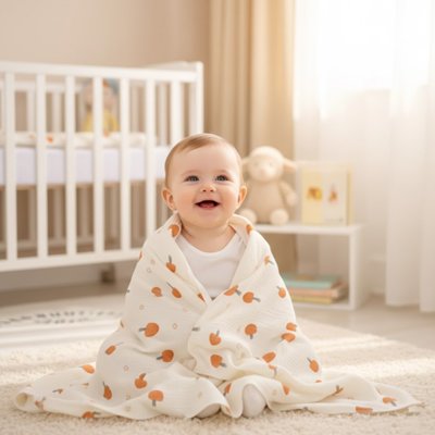 Couverture bébé voyagement champignon