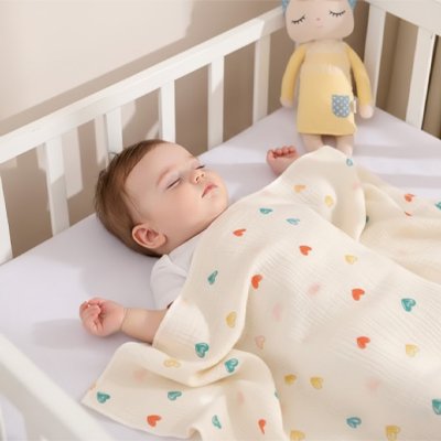 Couverture bébé voyagement coeur