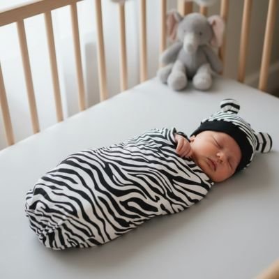 Couverture d emmaillotage zebre