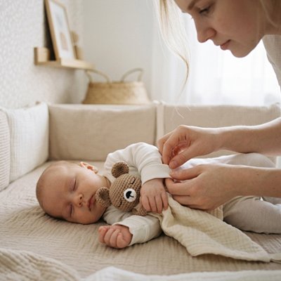 Doudou bebe ourson beige